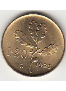 1980 Lire 20 Conservazione Fior di Conio Italia